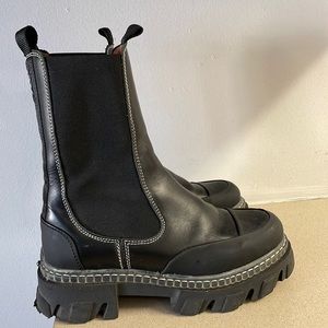 Black Ganni boots